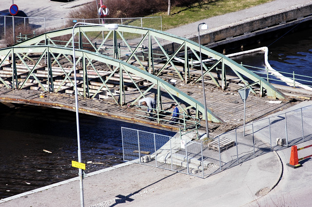 view of The Ironbridge in central Söderhamn